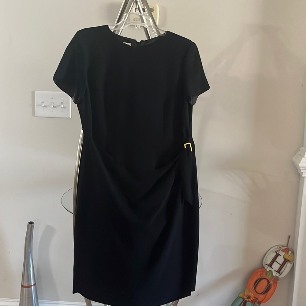Size 12 Petite David Warren dress in black.